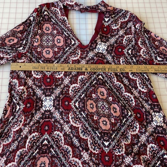 Very J Womens  Large Colorful Floral Paisley Geometric Tunic Top Bohemian - Picture 10 of 14